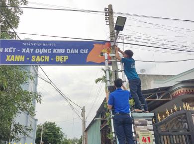 LẮP ĐẶT HOÀN THIỆN ĐÈN ĐƯỜNG KHU PHỐ 2 PHƯỜNG PHÝ MỸ